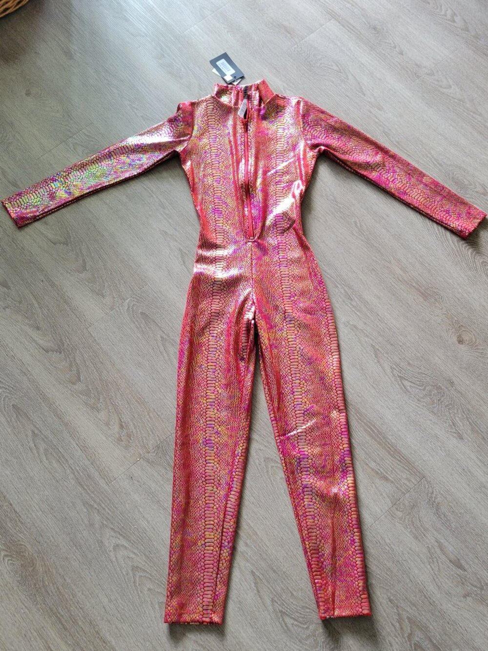 Snakeskin look/feel bodysuit size small